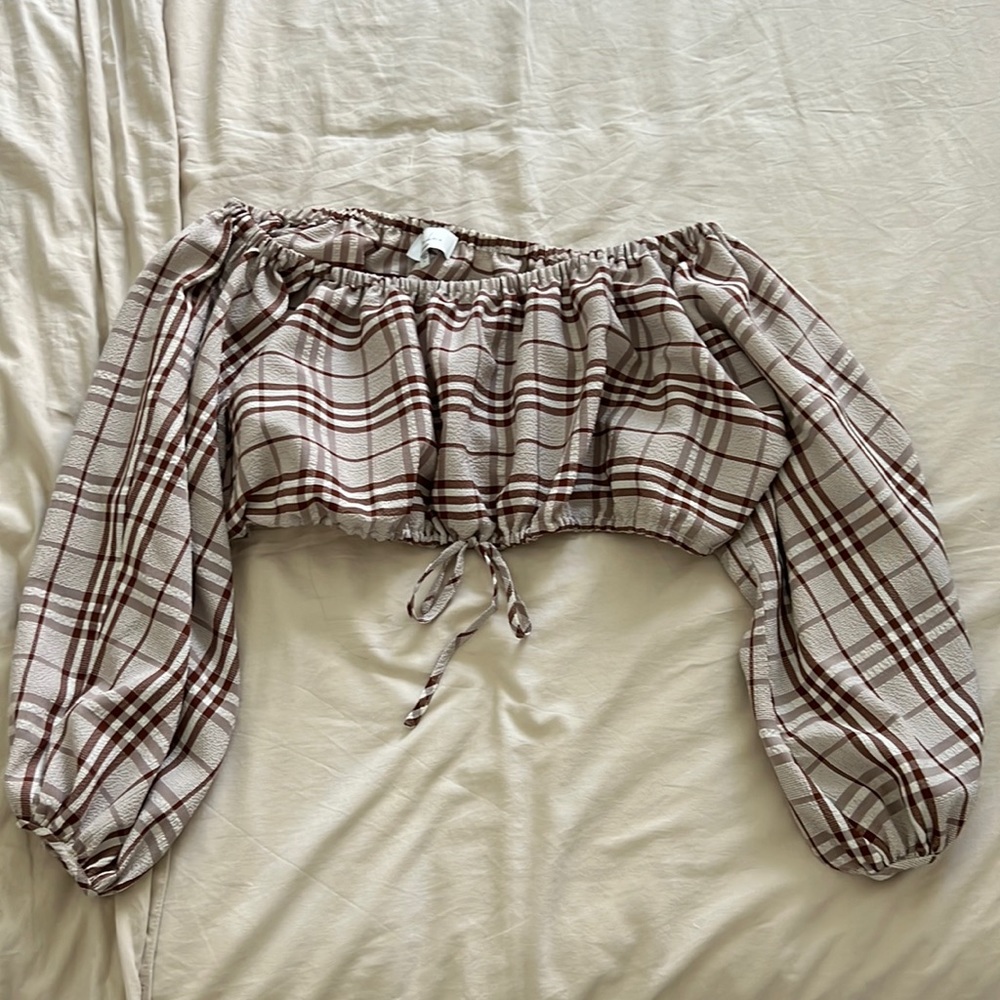 L’Academie Plaid Cropped Top